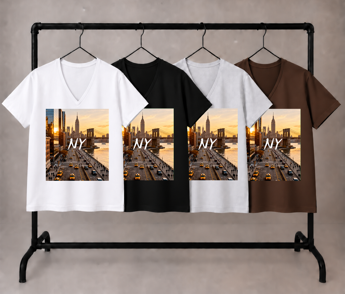 NEW YORK DTF-0150 — Remera grande 9246 en cuatro colores
