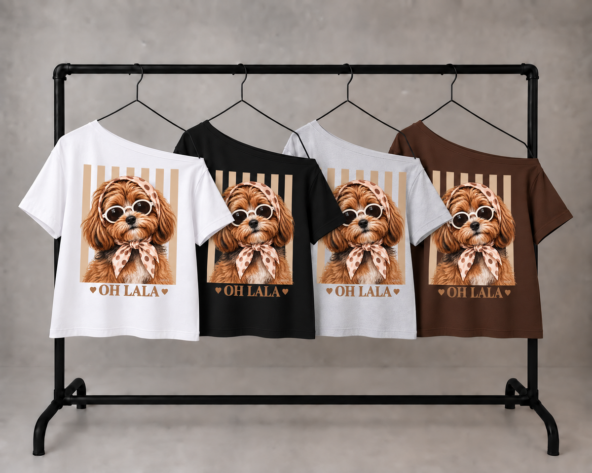 OH LALA DTF-0151 — Remera cuello bote 9247 en cuatro colores