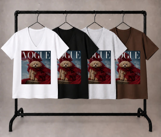 vogue red scarf dog