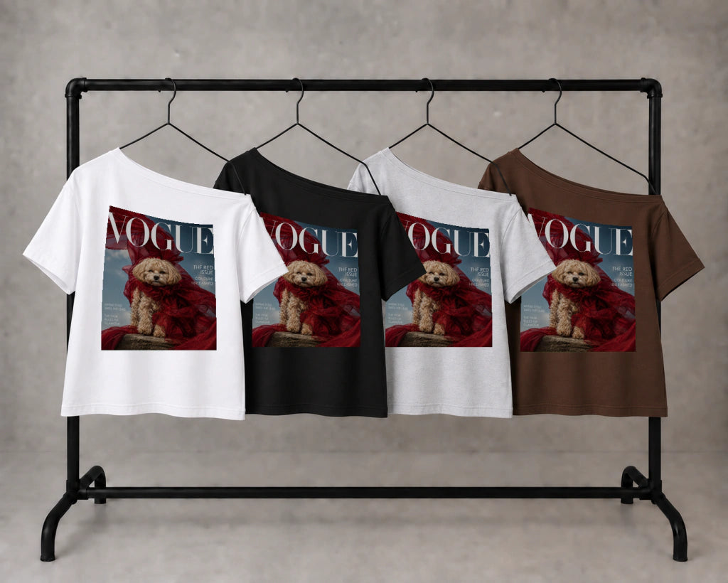 vogue red scarf dog